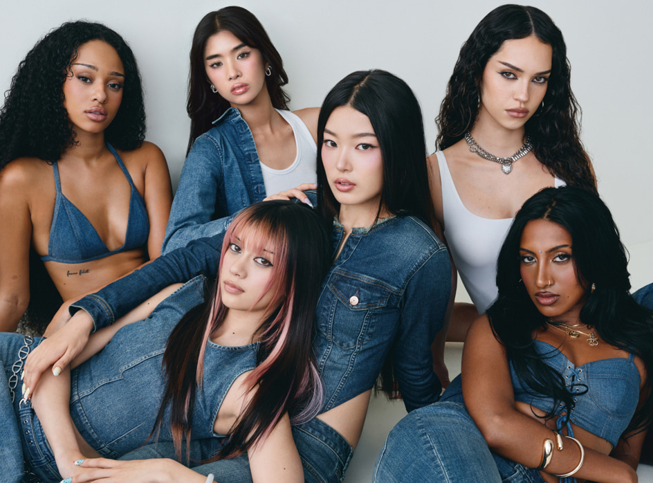 A brand new denim collection. The most striking way to express yourself. Starring KATSEYE